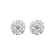 18ct White Gold 0.39ct Diamond Cluster Scallop Edge Stud Earrings FEU-2782