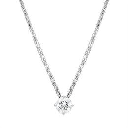 18ct White Gold 0.40ct Diamond Round Brilliant Cut Solitaire Slider Pendant, FEU-2666.