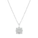18ct White Gold 0.42ct Diamond Baguette Cut Cluster Pendant, FEU-2490