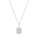 18ct White Gold 0.42ct Diamond Baguette Cut Cluster Pendant