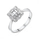 18ct White Gold 0.45ct Diamond Baguette Cut Vintage Style Cluster Ring FEU-2374