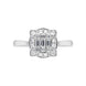 18ct White Gold 0.45ct Diamond Baguette Cut Vintage Style Cluster Ring