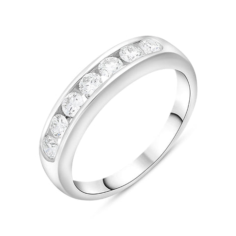 18ct White Gold 0.45ct Diamond Channel Set Half Eternity Ring, FEU-2646