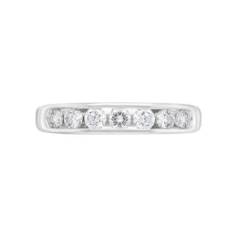 18ct White Gold 0.45ct Diamond Channel Set Half Eternity Ring