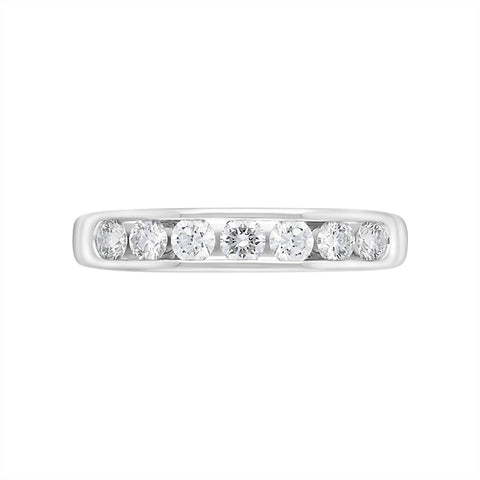 18ct White Gold 0.45ct Diamond Channel Set Half Eternity Ring
