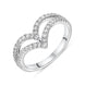 18ct White Gold 0.46ct Diamond Double Wishbone Ring