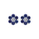 18ct White Gold 0.46ct Sapphire Diamond Floral Cluster Earrings, FEU-1424.