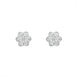 18ct White Gold 0.47ct Diamond Flower Cluster Stud Earrings, FEU-2360.