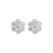18ct White Gold 0.47ct Diamond Flower Cluster Stud Earrings, FEU-2690.