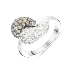 18ct White Gold 0.50ct Diamond Pave Dress Ring, ROO35657Z