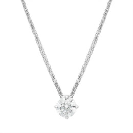 18ct White Gold 0.50ct Diamond Round Brilliant Cut Solitaire Slider Pendant, FEU-2667.