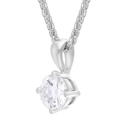 18ct White Gold 0.50ct Diamond Solitaire Pendant Necklace