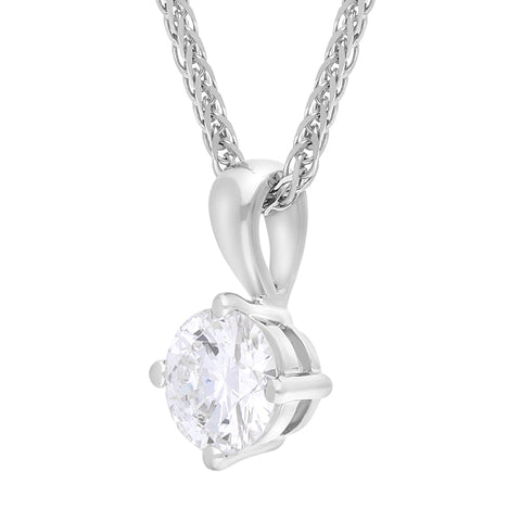 18ct White Gold 0.50ct Diamond Solitaire Pendant Necklace