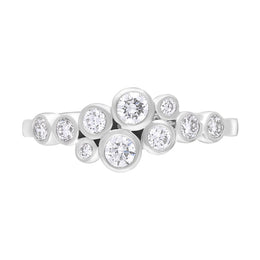 18ct White Gold 0.51ct Diamond Cluster Bubble Ring
