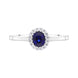 18ct White Gold 0.53ct Sapphire 0.08ct Diamond Oval Cluster Ring