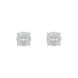 18ct White Gold 0.58ct Diamond Baguette Cut Cluster Stud Earrings, FEU-2491.