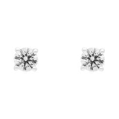 18ct White Gold 0.61ct Diamond Solitaire Brilliant Cut Stud Earrings, FEU-1455.