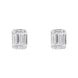 18ct White Gold 0.62ct Diamond Emerald Brilliant Cut Cluster Stud Earrings, FEU-2547.