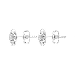 18ct White Gold 0.68ct Diamond Star Cluster Earrings