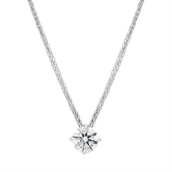 18ct White Gold 0.70ct Diamond Round Brilliant Cut Solitaire Slider Pendant, FEU-2668.