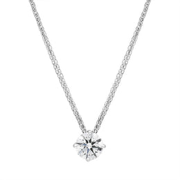 18ct White Gold 0.70ct Diamond Round Brilliant Cut Solitaire Slider Pendant, FEU-2668.