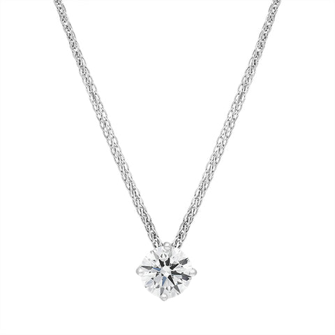18ct White Gold 0.70ct Diamond Round Brilliant Cut Solitaire Slider Pendant, FEU-2668.