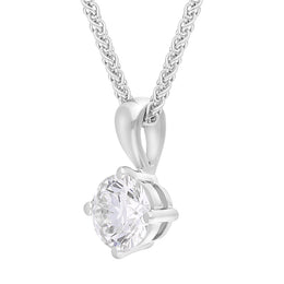 18ct White Gold 0.70ct Diamond Solitaire Pendant Necklace