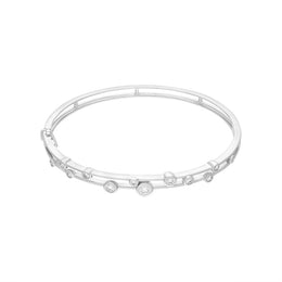 18ct White Gold 0.78ct Diamond Bubble Bangle