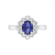 18ct White Gold 0.80ct Sapphire Diamond Oval Cluster Halo Ring