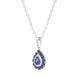 18ct White Gold 0.84ct Sapphire Diamond Cluster Pear Necklace