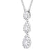 18ct White Gold 0.89ct Diamond Triple Drop Pave Cluster Pendant
