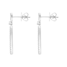 18ct White Gold 0.93ct Diamond Graduated Drop Earrings