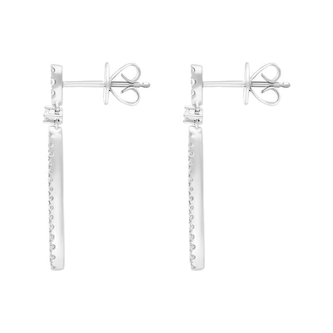 18ct White Gold 0.93ct Diamond Graduated Drop Earrings