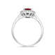 18ct White Gold 0.98ct Ruby Diamond Oval Cluster Halo Ring