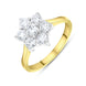 18ct Yellow Gold 1.00ct Diamond Flower Cluster Ring FEU-2699