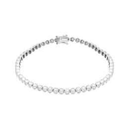 18ct White Gold 1.07ct Diamond Rub Over Set Line Bracelet FEU-2722