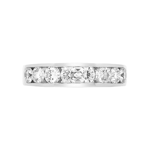 18ct White Gold 1.14ct Diamond Channel Set Half Eternity Ring