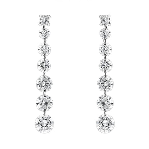 18ct White Gold 1.80ct Diamond Cascading Drop Earrings, ER1488.