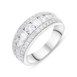 18ct White Gold 1.80ct Diamond Mixed Cut Graduating Eternity Ring FEU-2791
