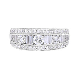 18ct White Gold 1.80ct Diamond Mixed Cut Graduating Eternity Ring