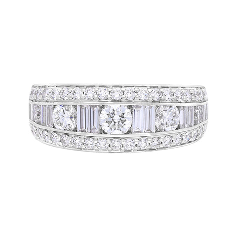 18ct White Gold 1.80ct Diamond Mixed Cut Graduating Eternity Ring