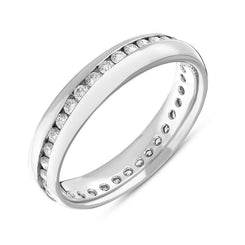 18ct White Gold 4mm 0.57ct Diamond Wedding Ring D