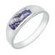 18ct White Gold Blue John Inlay Ring, R003