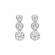 18ct White Gold 0.42ct Diamond Graduated Trilogy Earrings FEU-2822