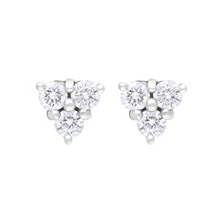 18ct White Gold Diamond Stud Earrings FEU-105
