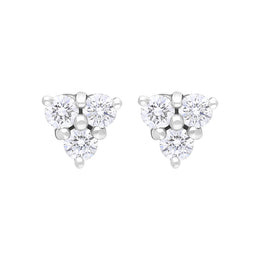 18ct White Gold Diamond Stud Earrings FEU-105