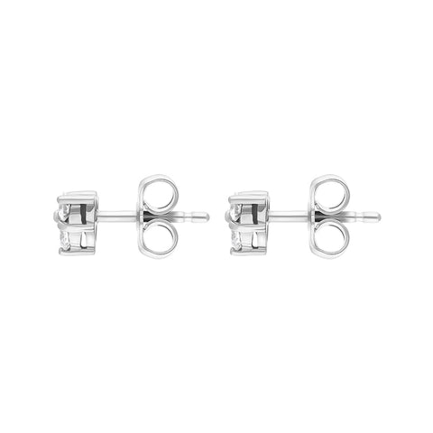 18ct White Gold Diamond Stud Earrings