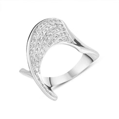 18ct White Gold Diamond Twisted Dress Ring, 516086.