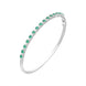 18ct White Gold Emerald Diamond Hinged Bangle FEU-2831