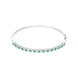 18ct White Gold Emerald Diamond Hinged Bangle
